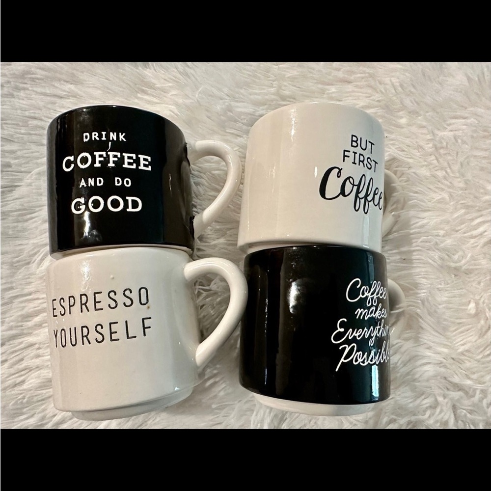 Black and White Coffee Mug Set